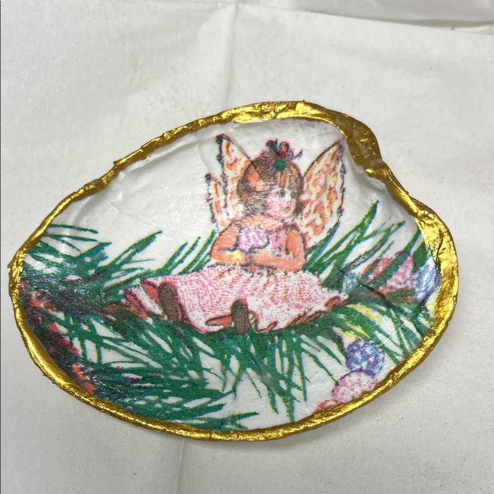 Hand Crafted Fairy Design Shell Trinket Dish